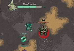 Mega Tyranitar em sua arena